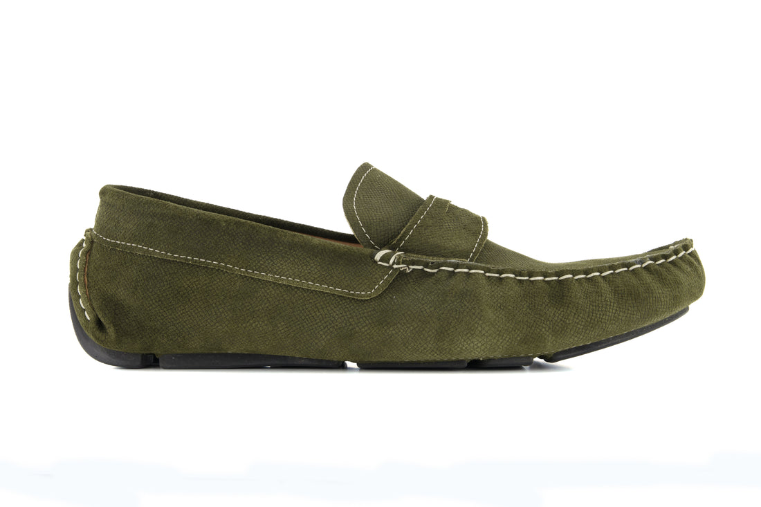 Portofino Driving Loafers - Green Suede - Loafers by Urbbana