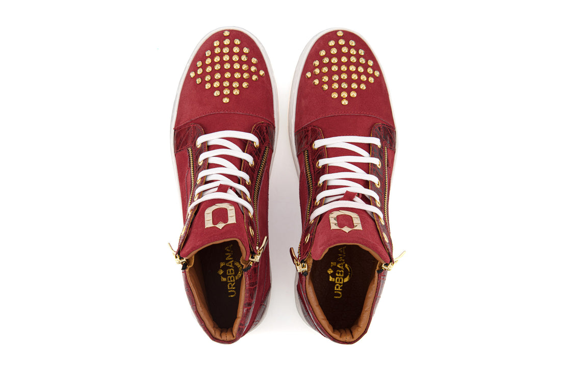 High Top Red Suede - Handmade