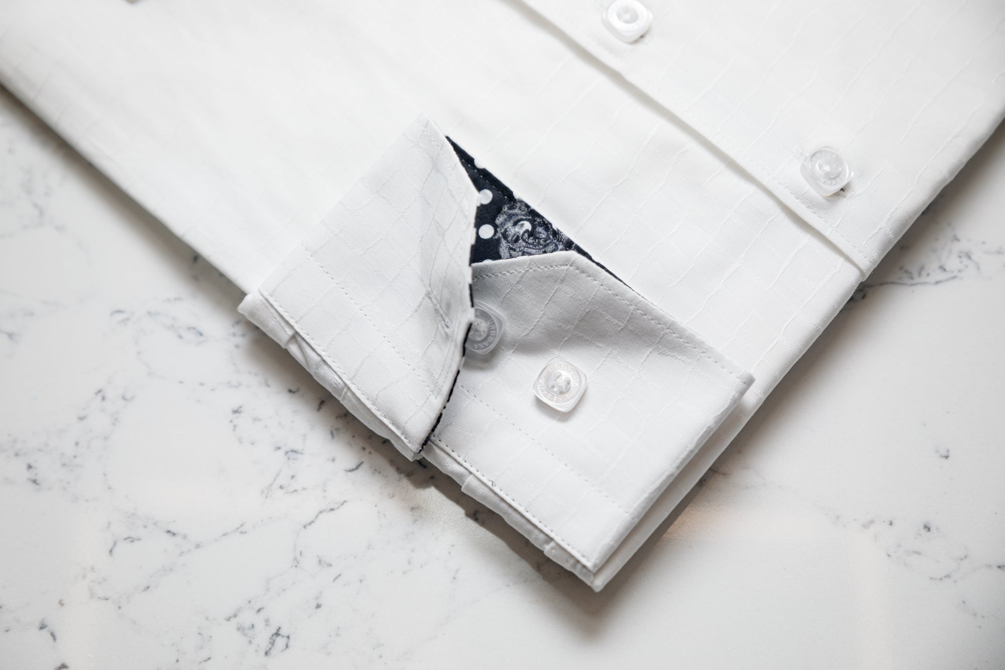 Croc Jacquard Shirt - White - Unique URBBANA Shirt Designs