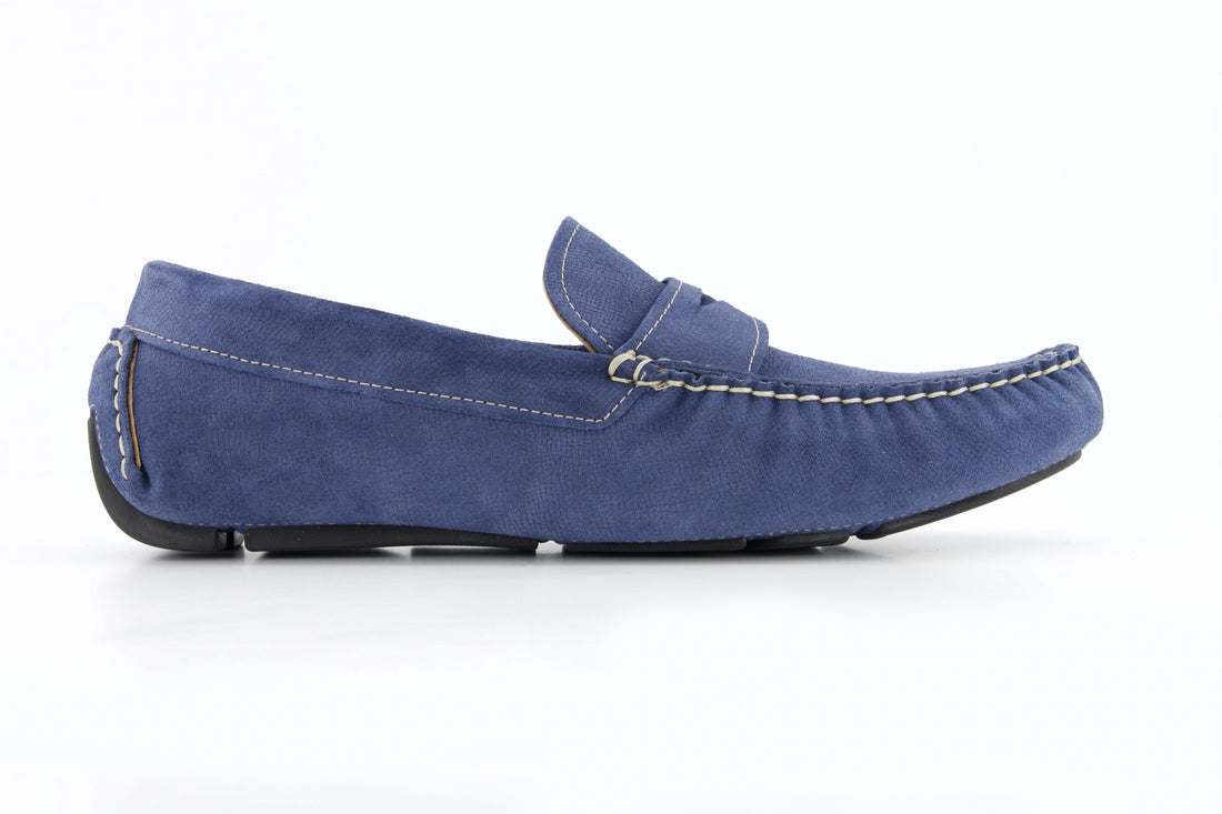 Portofino Driving loafers - Blue suede - Loafers by Urbbana
