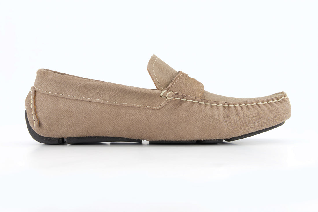 Portofino Driving Loafers - Creme Suede - Loafers by Urbbana
