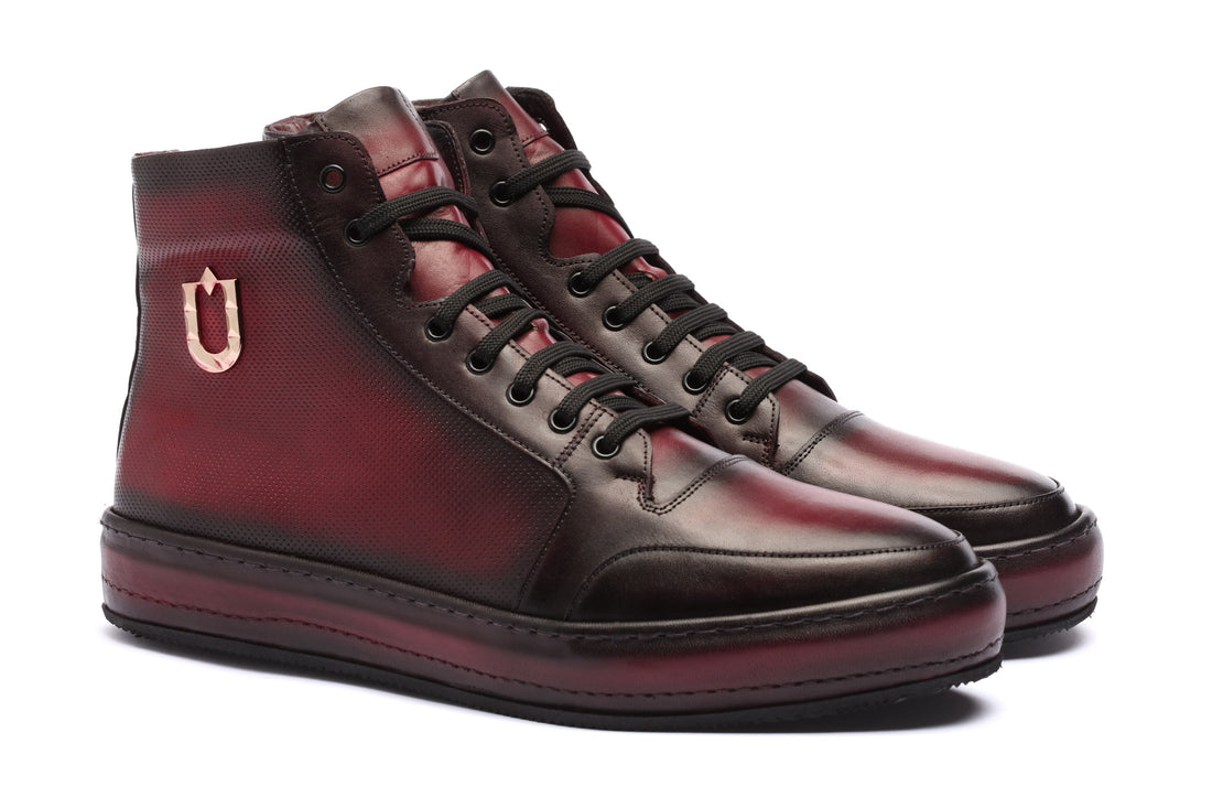 The Burgundy High Top Sneakers