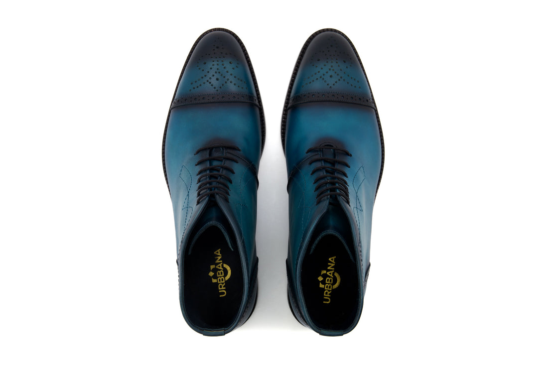 Kennedy Brogue Boots - Blue