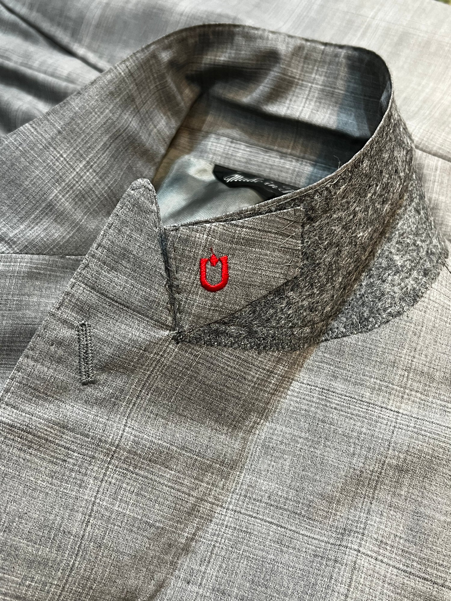 Argento Zegna Cloth Suit - Check Silver - Made In Italy - Suit by Urbbana