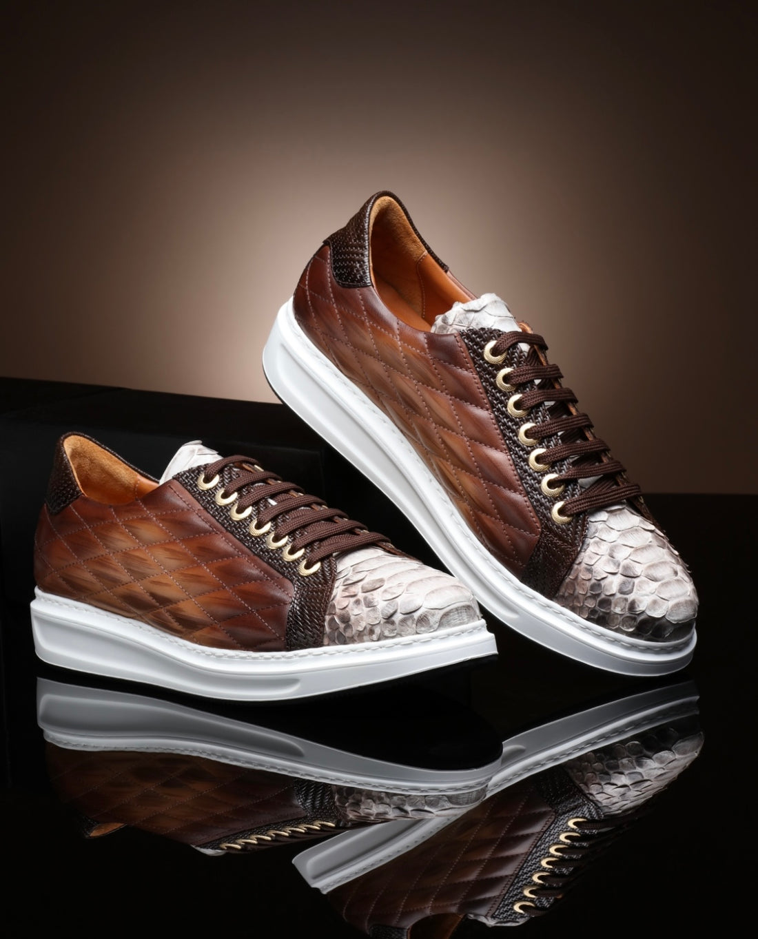 The Danilo Python Sneakers - Brown & Grey - Sneaker by Urbbana