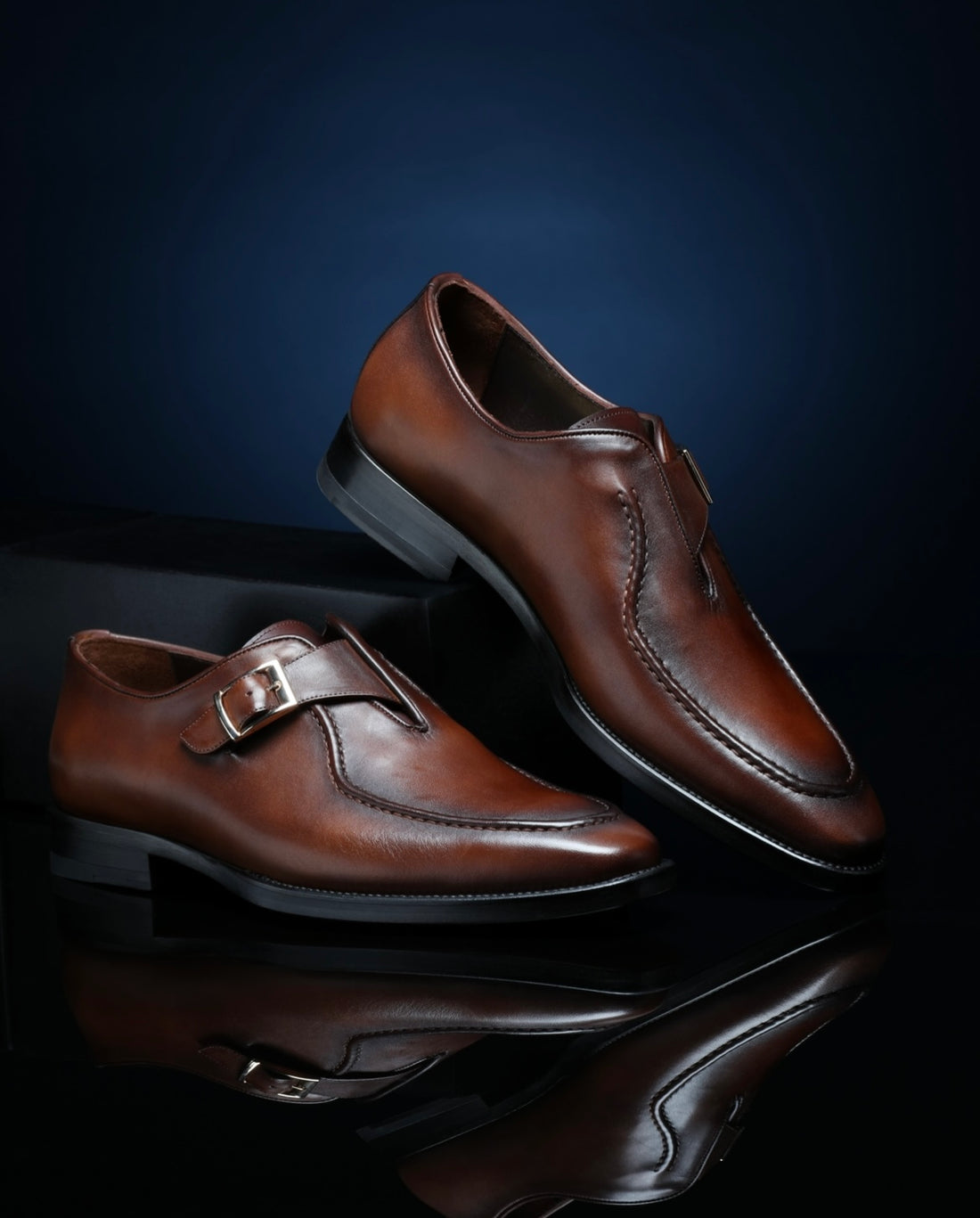 Single Monk Loafers - Cognac - Loafers by Urbbana