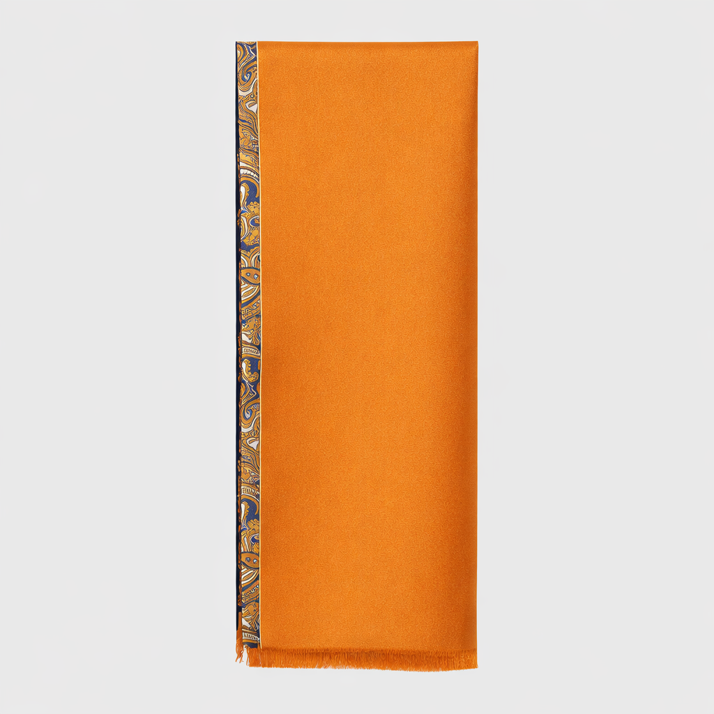 The Florence Silk Scarf - Gold & Navy