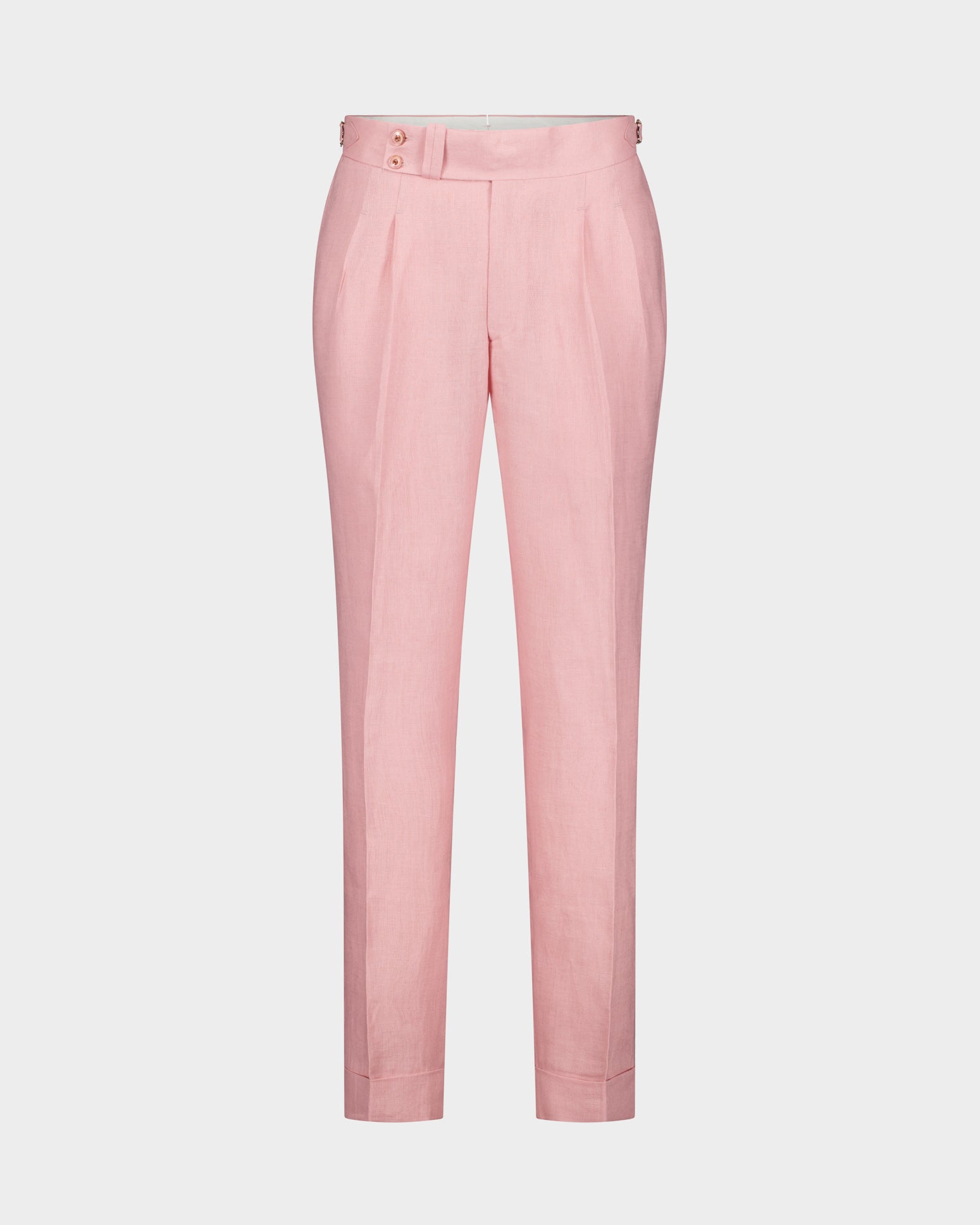 Santorini Pleated Trouser - Pink linen