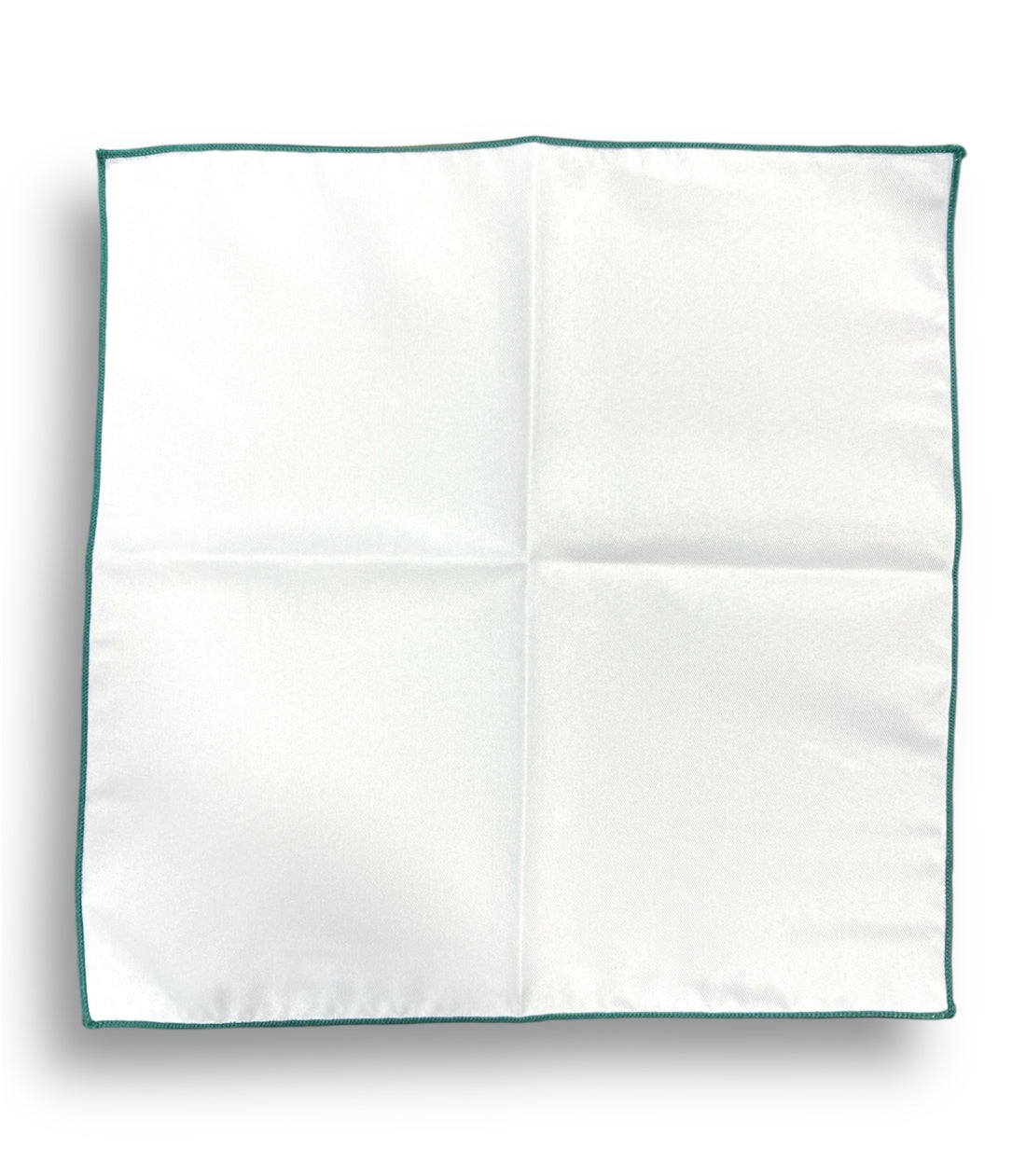 Pocket Square - White & Green Trim - by Urbbana
