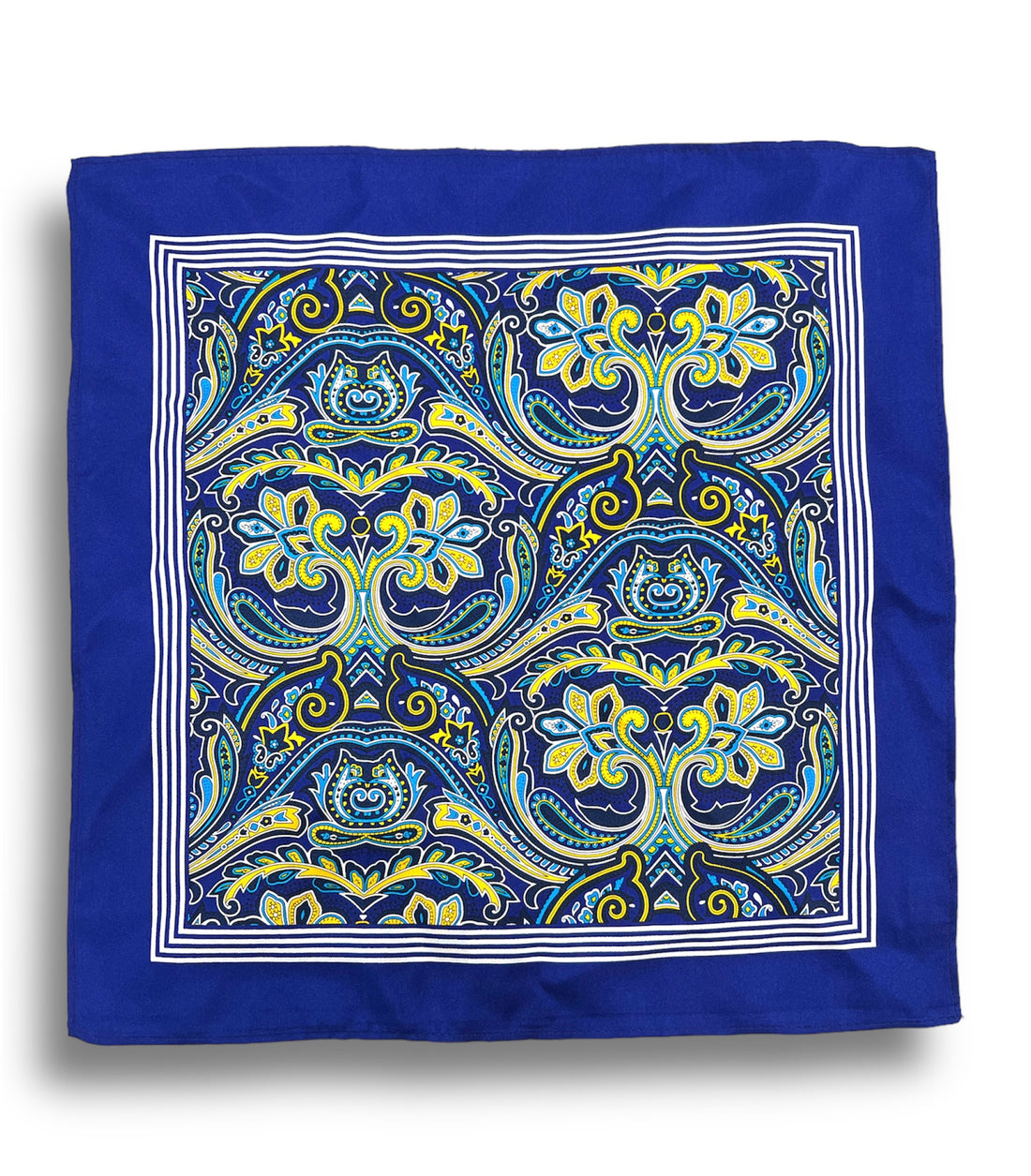 Pocket Square - Navy & Yellow Floral - by Urbbana