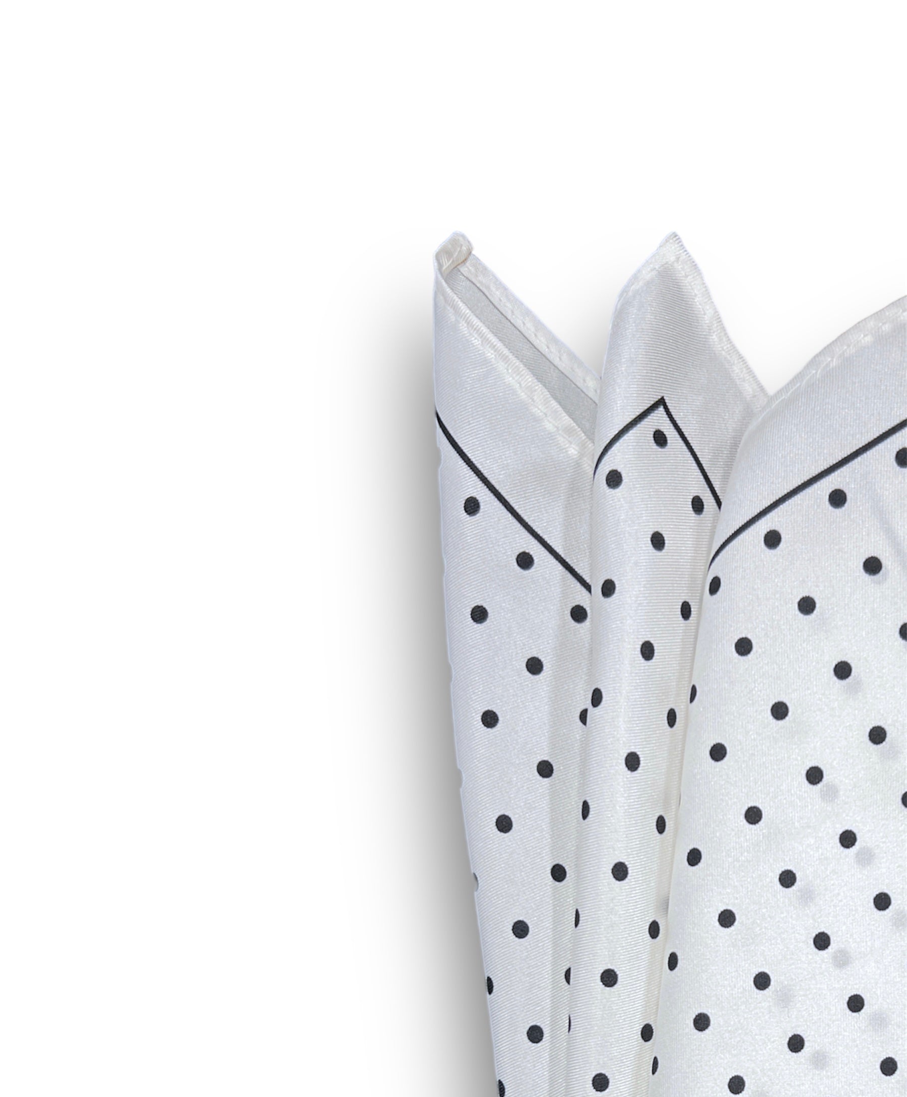 Pocket Square - White &amp; Black Dot