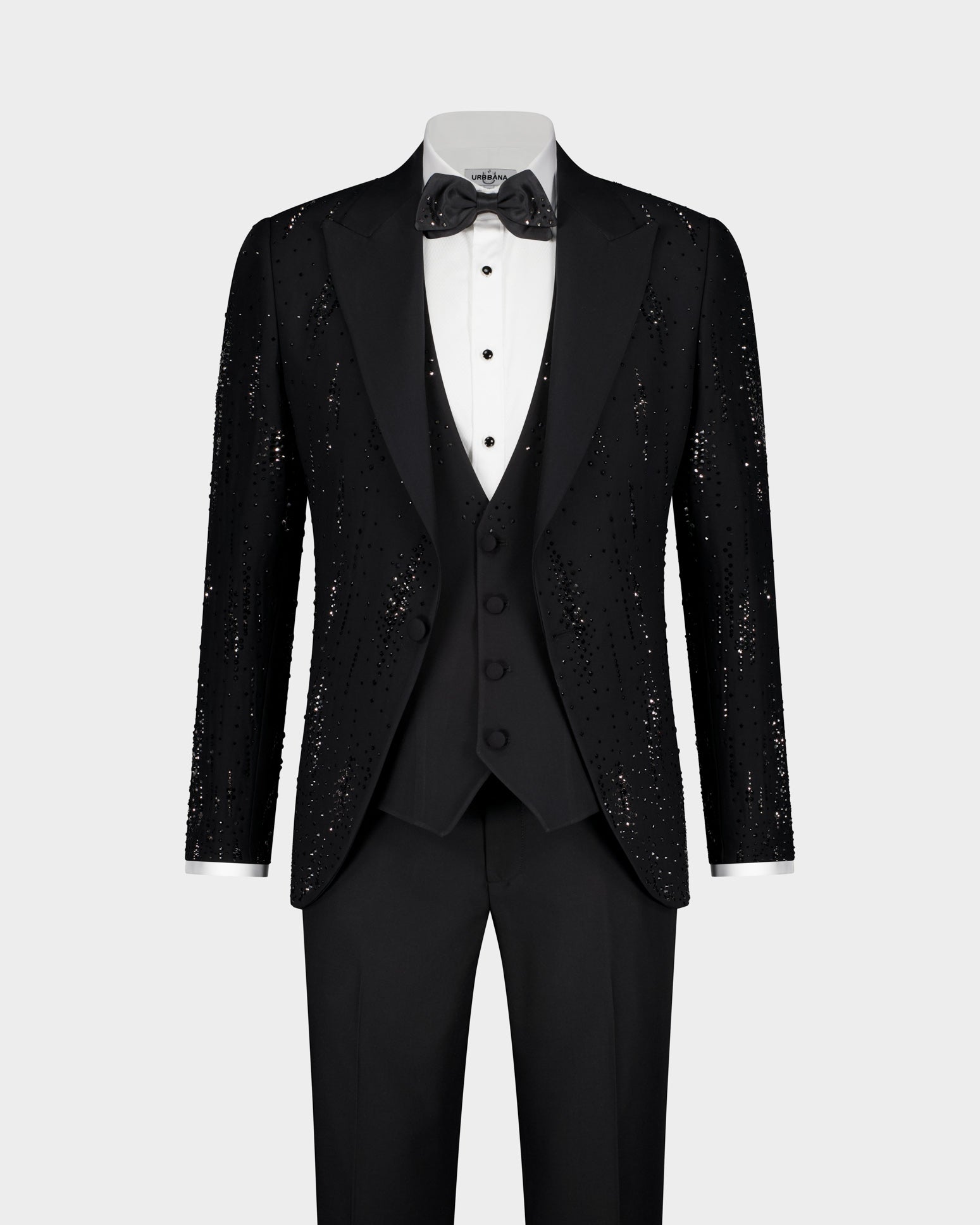 The Roc Meteor Rain Ceremonial 3pc Suit - Black/Silver beaded