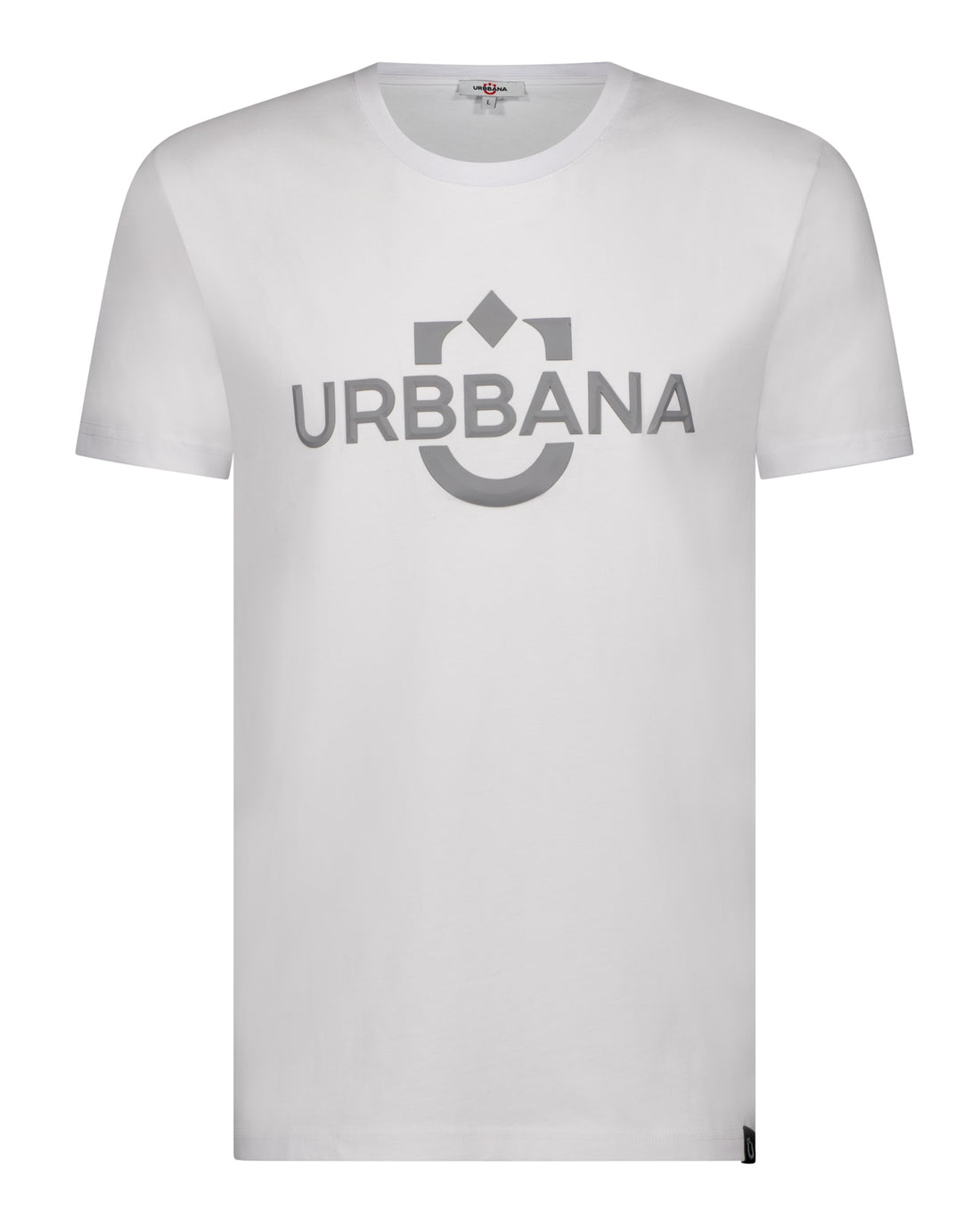 Fine Cotton URBBANA T-shirt with 3D Rubber Embossing - White - Unique Handmade T-Shirts