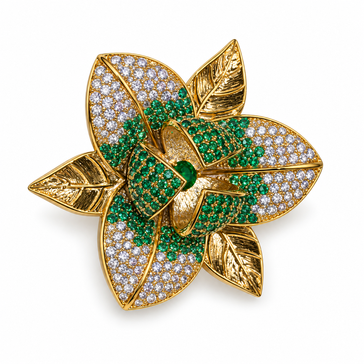 Verdant Orchid Zircon Lapel Pin