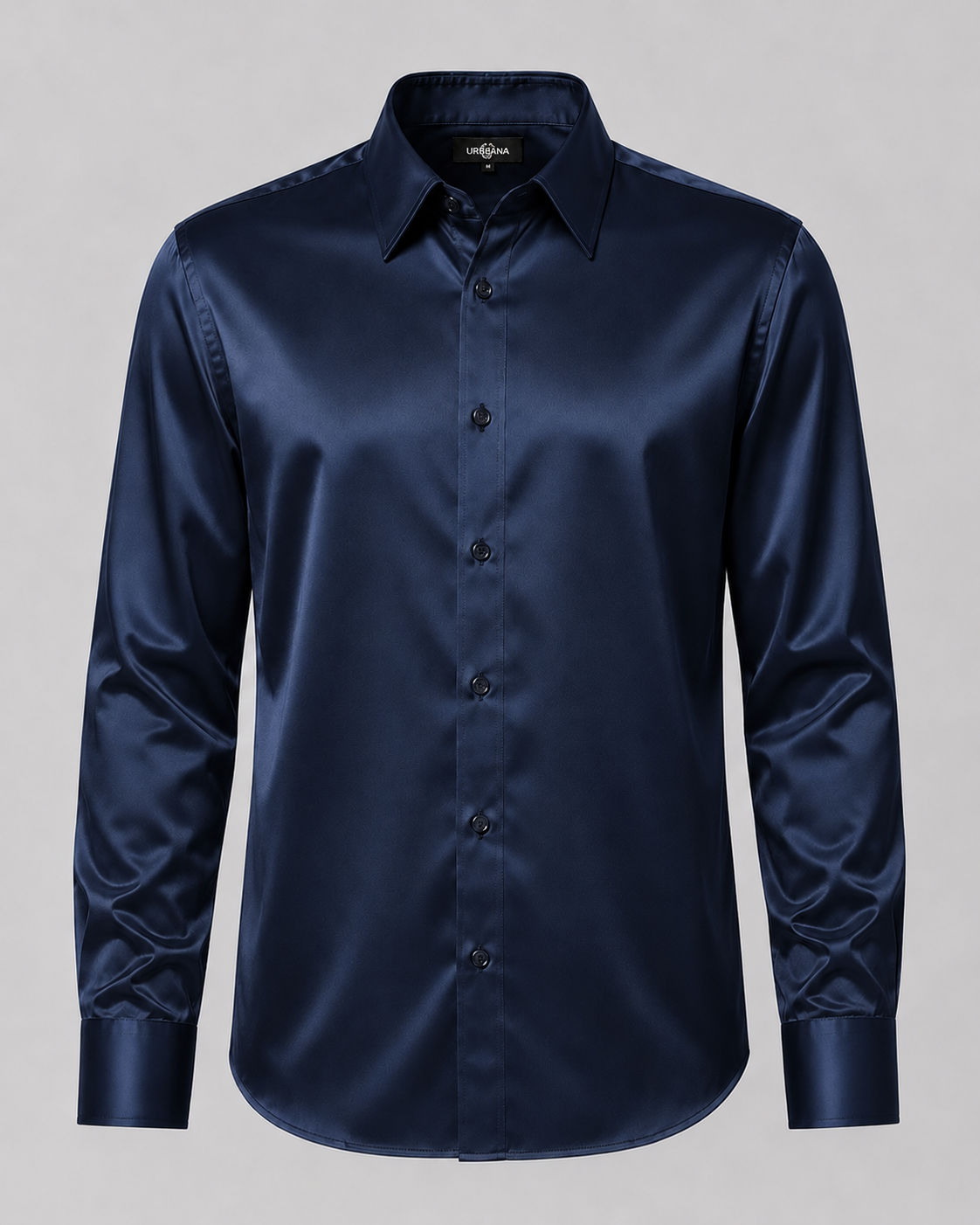 Mulberry Silk Shirt in Navy — colour preview