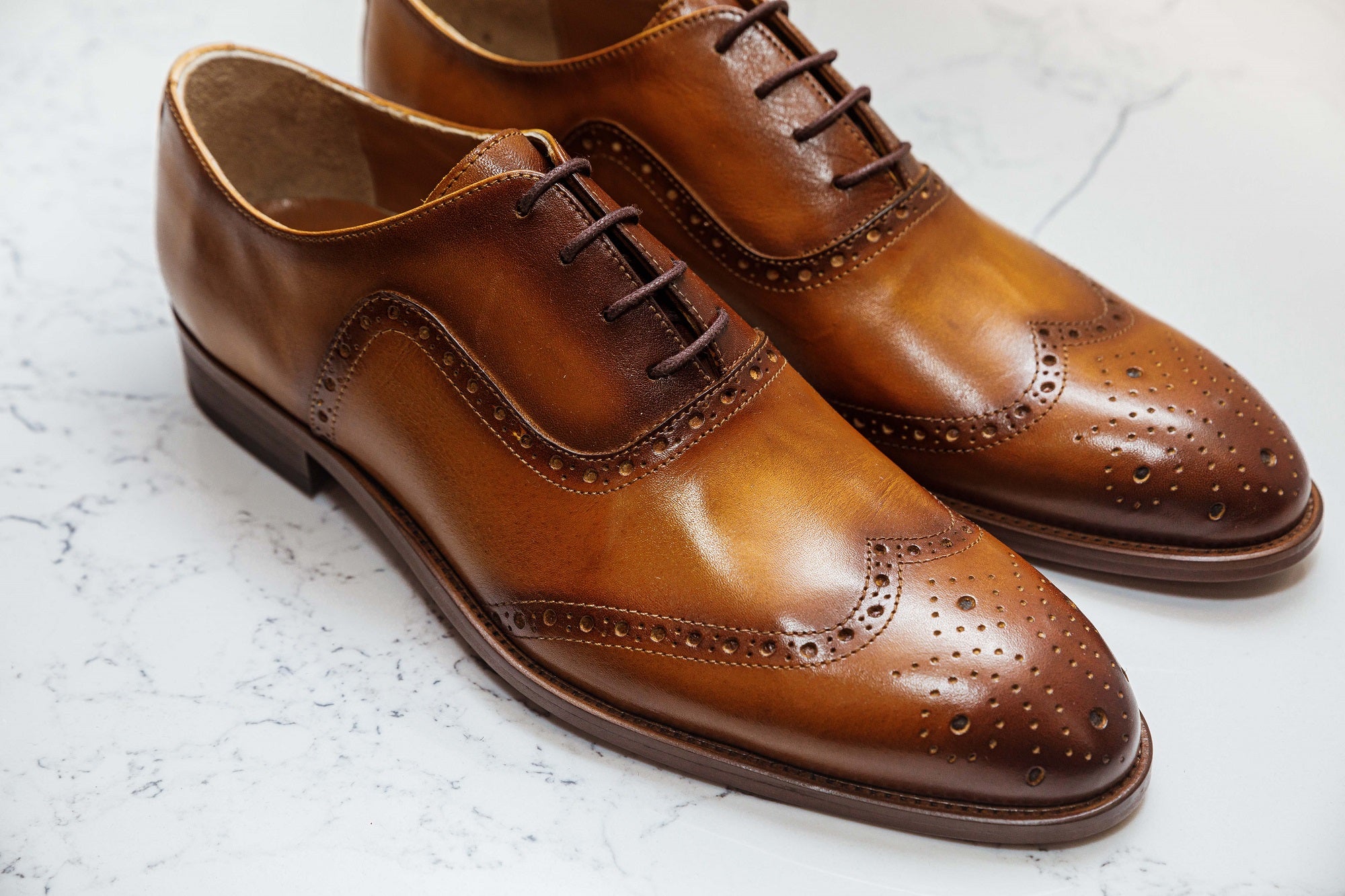 Tan Patina Brogues - Brogues by Urbbana