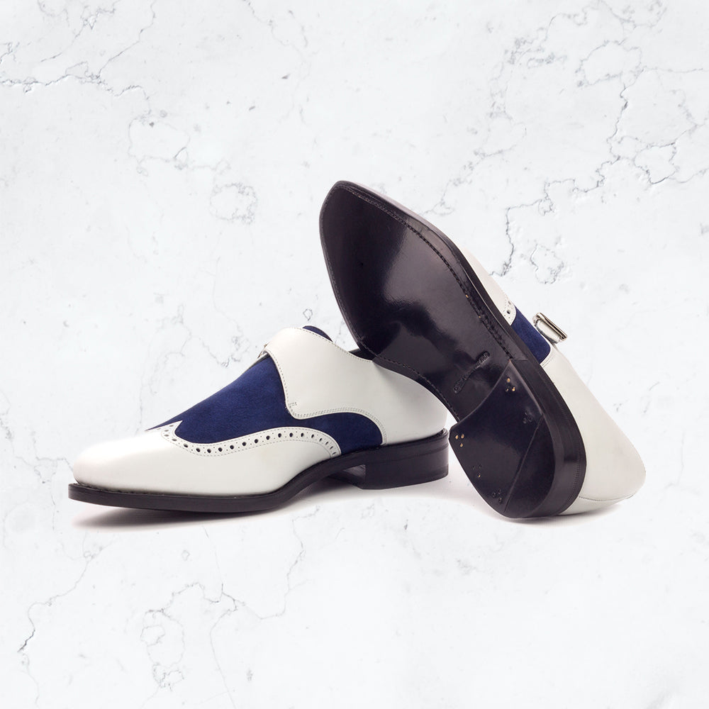 Single Monk - Dress I - White & Navy