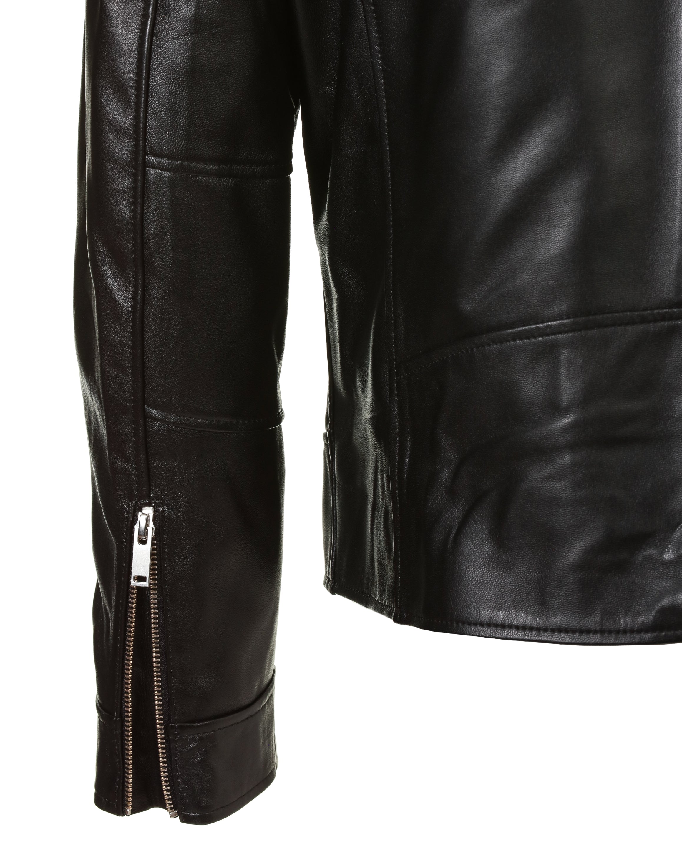 Biker Leather Jacket - Black - Leather Jacket by Urbbana