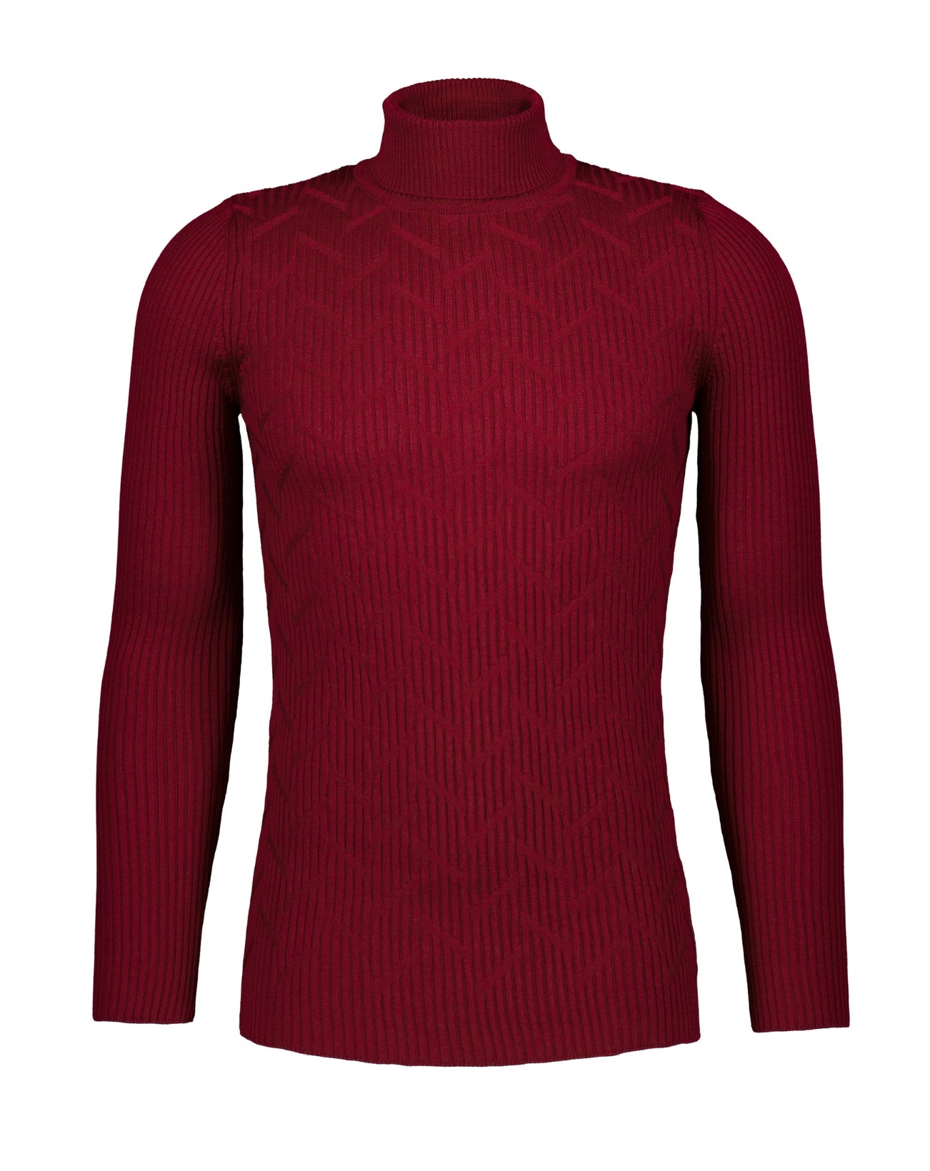 Abstract Knit Turtleneck Sweater - Red - Sweater by Urbbana