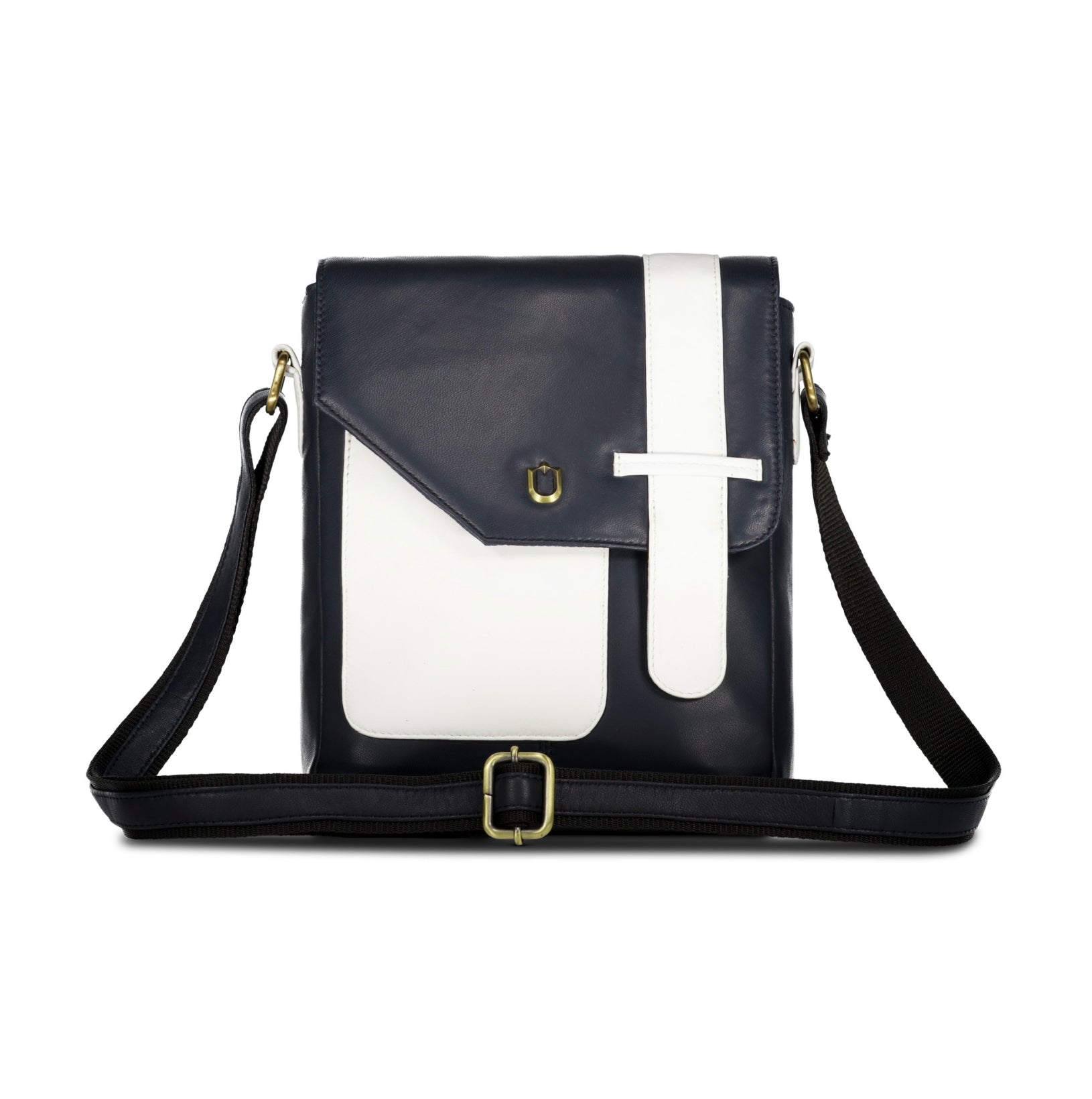 The Mini Messenger Bag - Navy, Black &amp; White - Bags by Urbbana