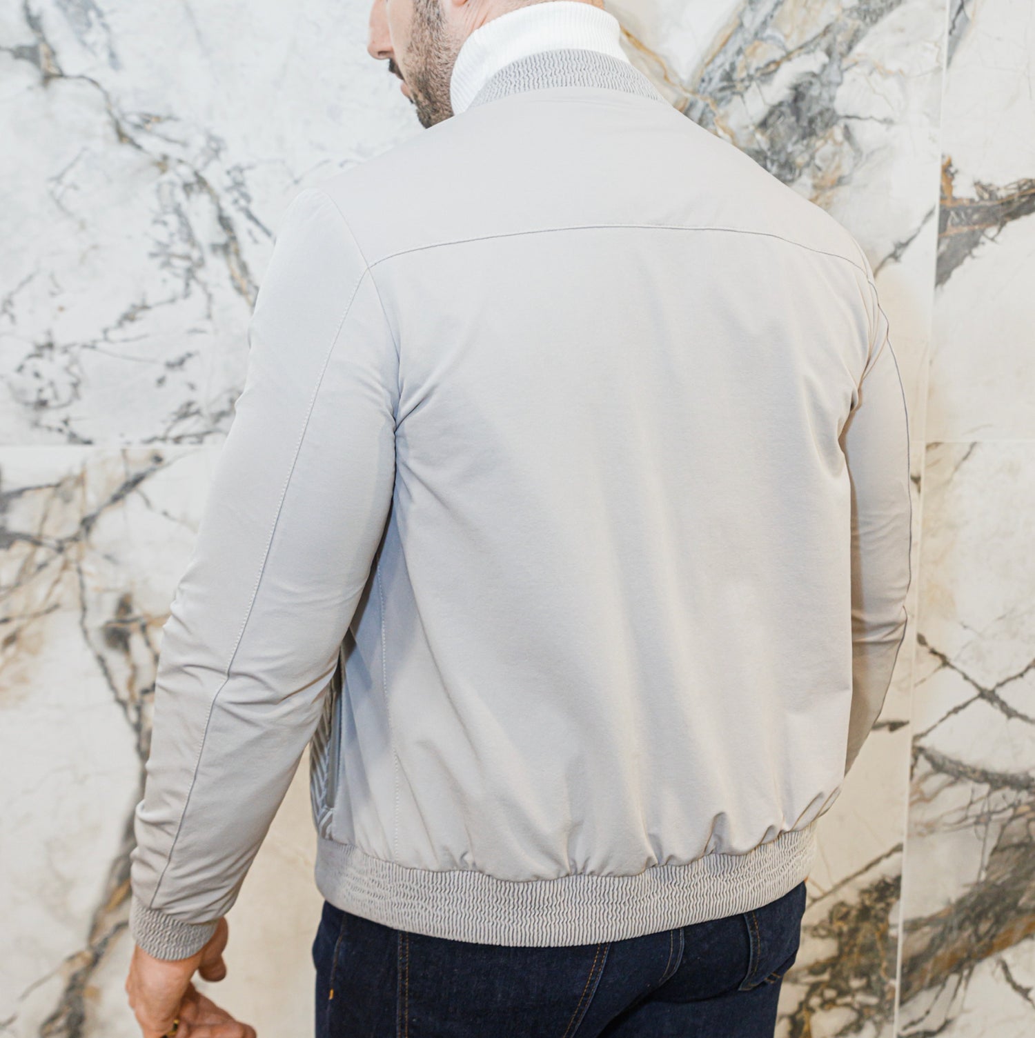 Casual Water Repellent Lambskin Bomber Jacket - Leather Jacket by Urbbana
