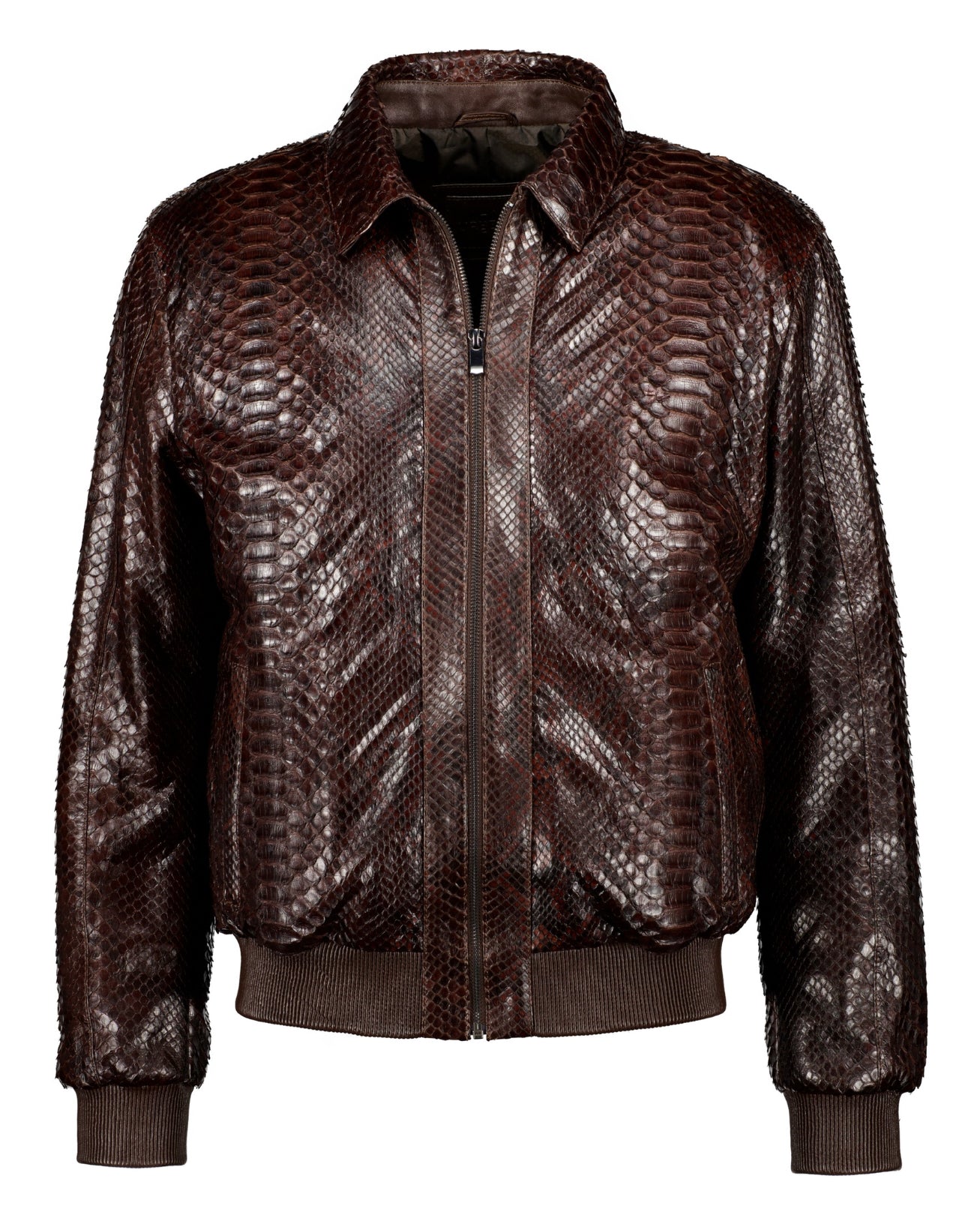 Python Leather Jacket - Brown - Leather Jacket by Urbbana