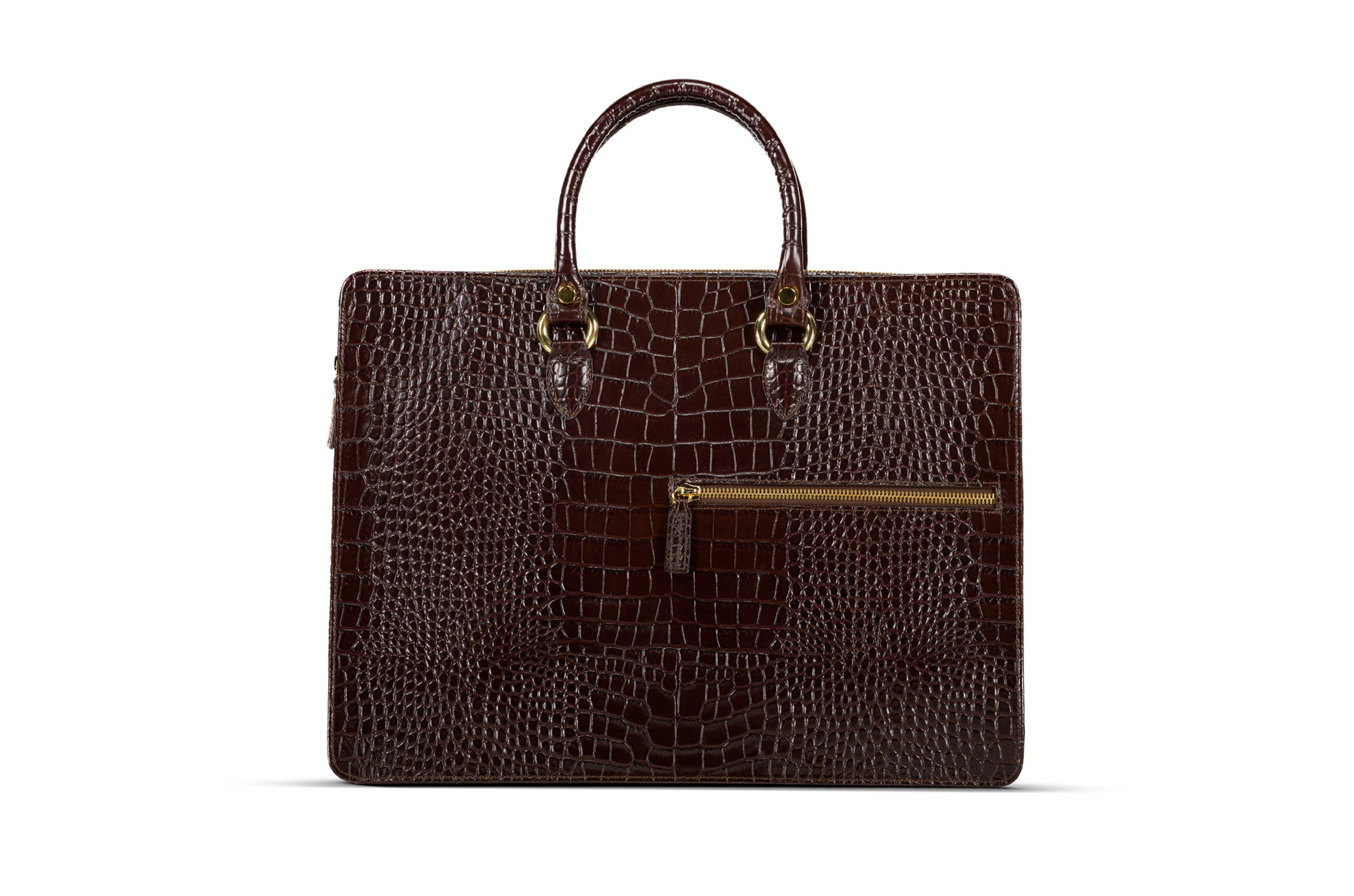 The Luna Briefcase - Chocolate Brown - URBBANA Bag Collection