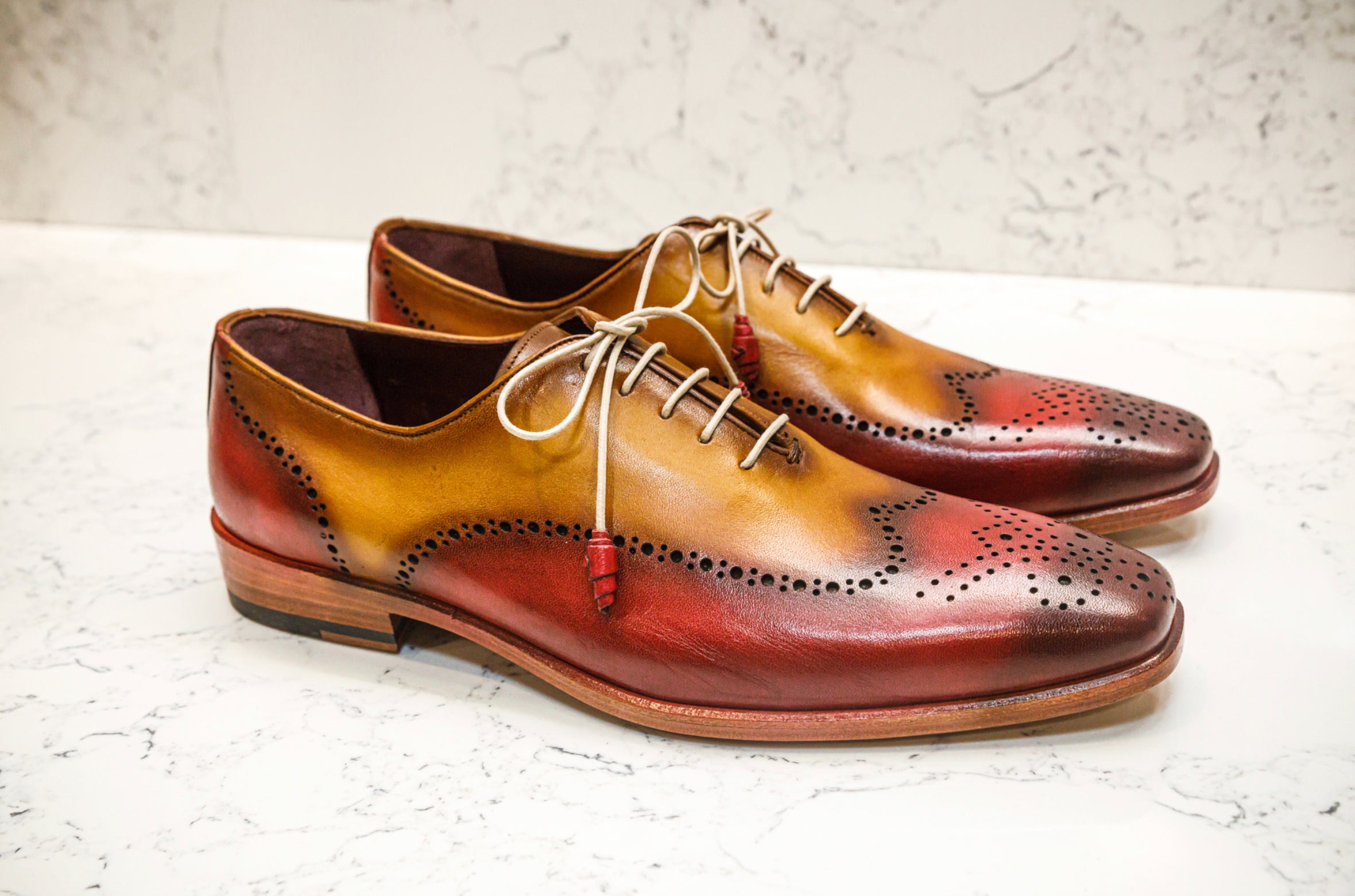 The Havana Patina Brogues - Red &amp; Gold - Brogues by Urbbana