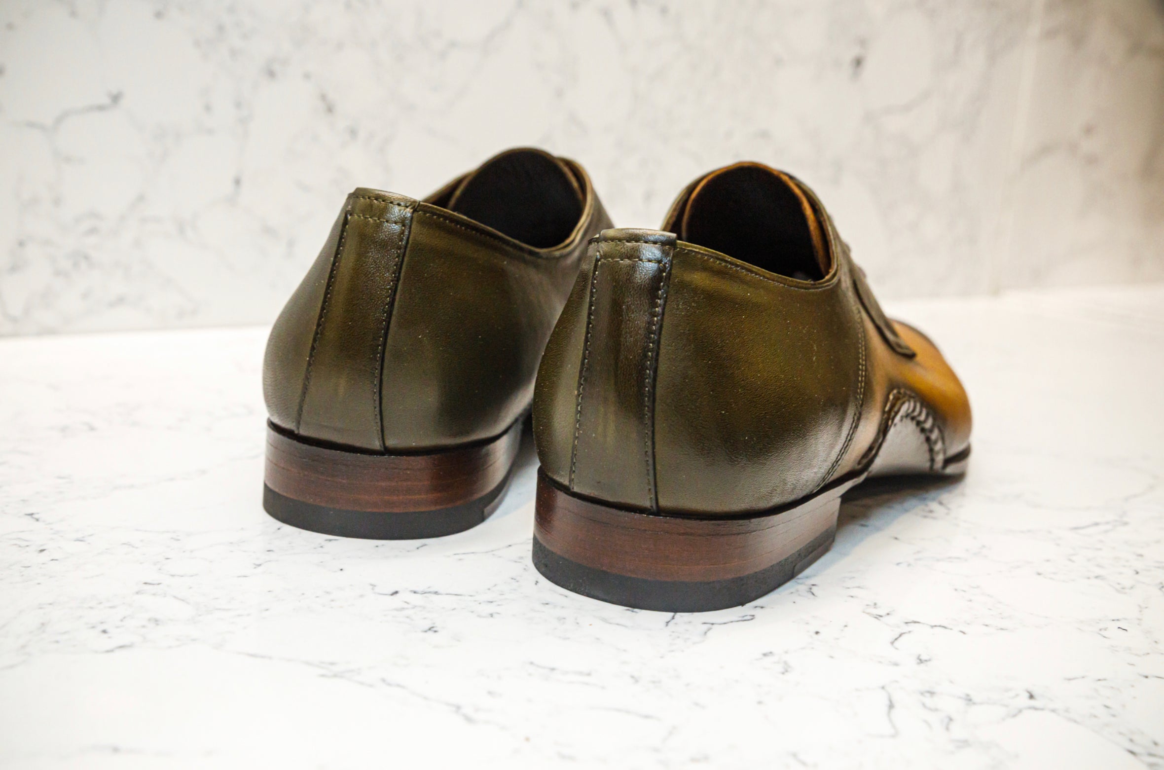 The Opanka Patina Shoes - Brown & Gold - Brogues by Urbbana