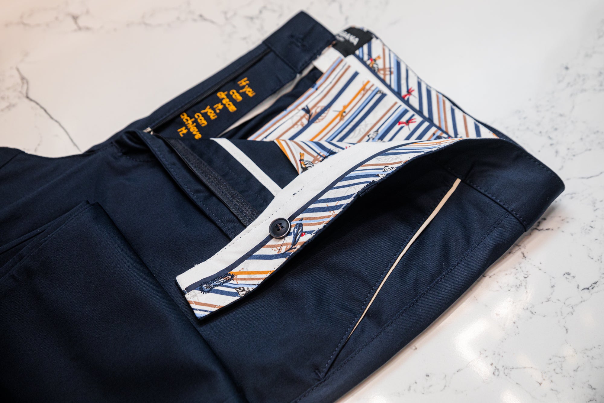 Navy Cotton Stretch Chinos - Chino by Urbbana