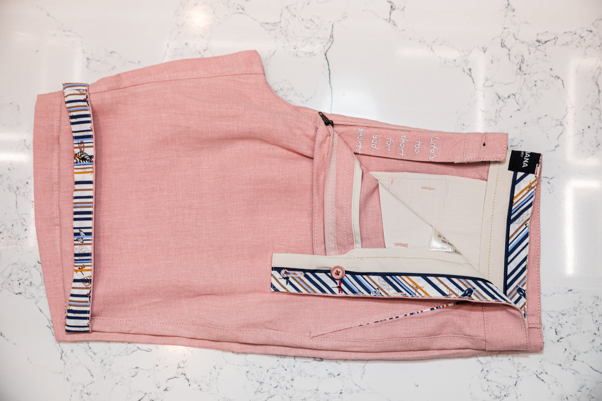 The Nuno Linen Shorts - Pink - by Urbbana