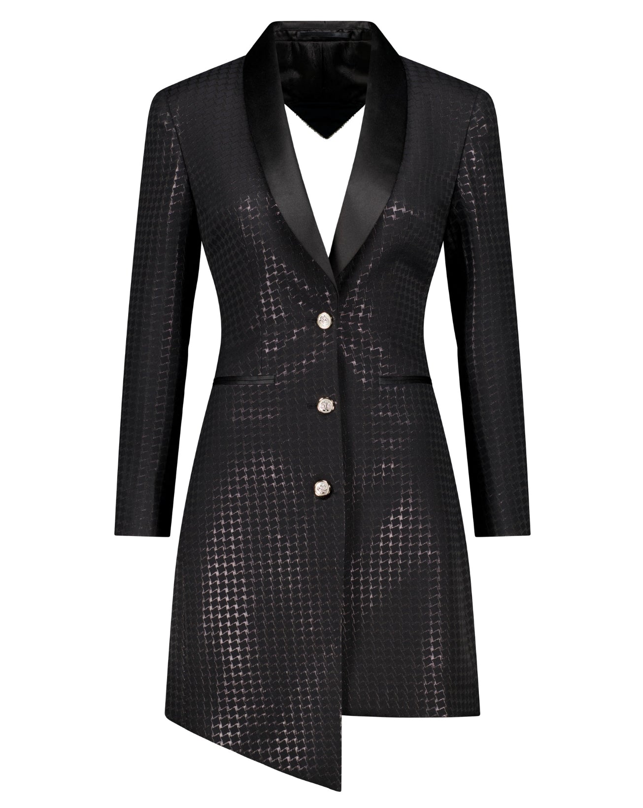 The Elle Backless Diamanté Blazer Dress