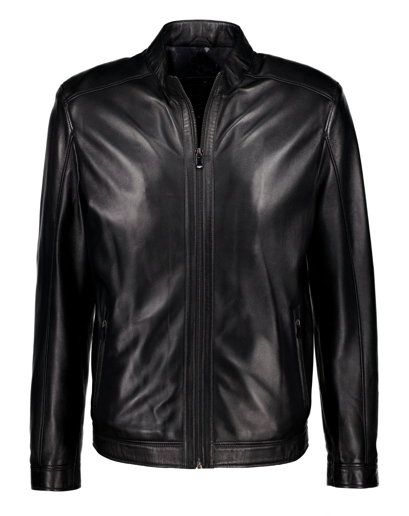 Bomber Leather Jacket - Black - Leather Jacket by Urbbana