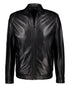Bomber Leather Jacket - Black - Leather Jacket by Urbbana