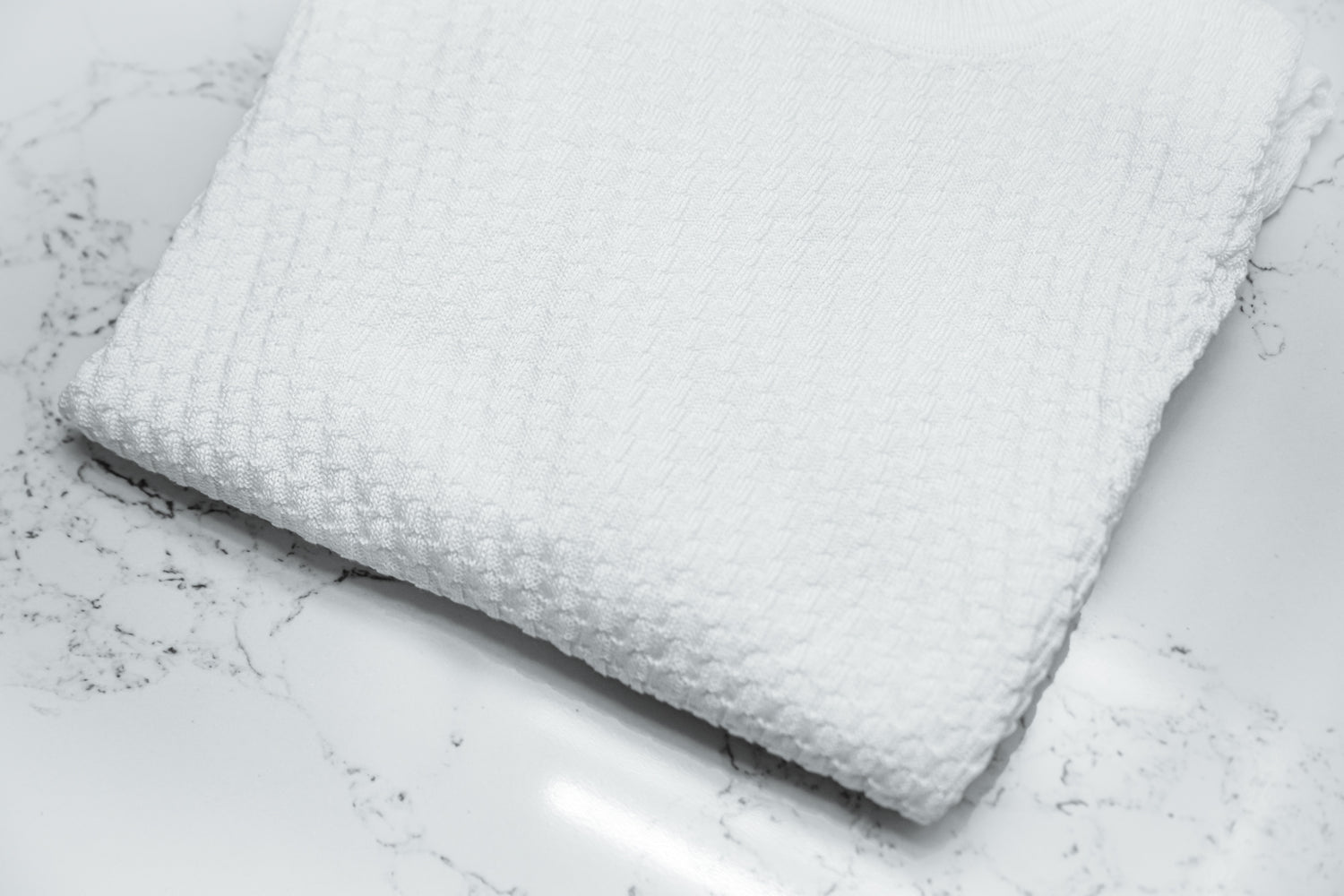 Textured Knit Turtleneck Sweater - White - Sweater by Urbbana