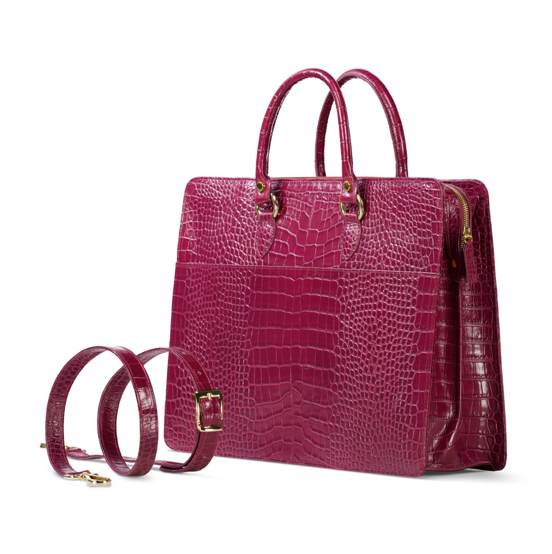The Luna Briefcase - Cherry Red - URBBANA Bag Collection