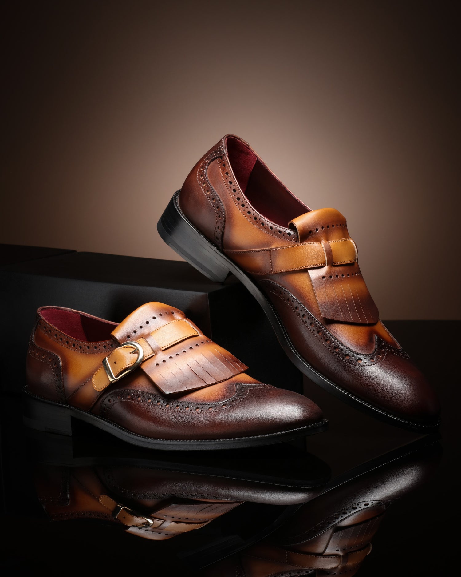 The Fringed Brogue - Tan &amp; Brown