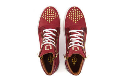 High Top Red Suede - Handmade