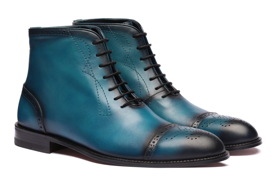 Kennedy Brogue Boots - Blue
