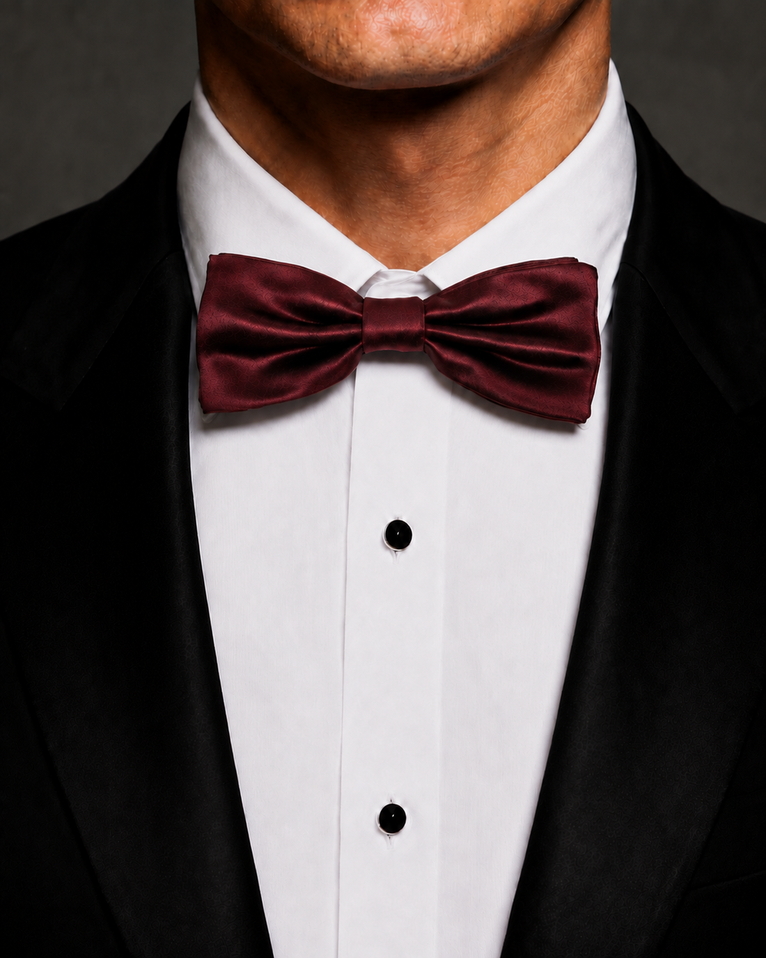 Burgundy Silk Velvet Bow Tie