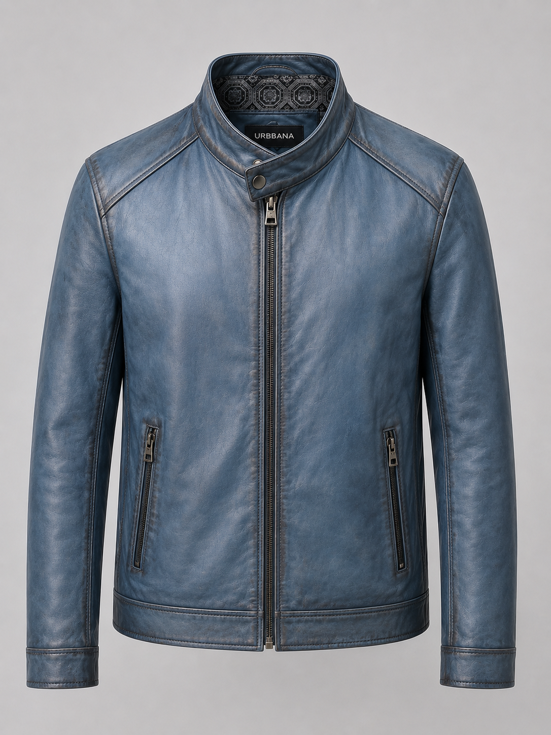 Lambskin Leather bomber Jacket - Teal Patina