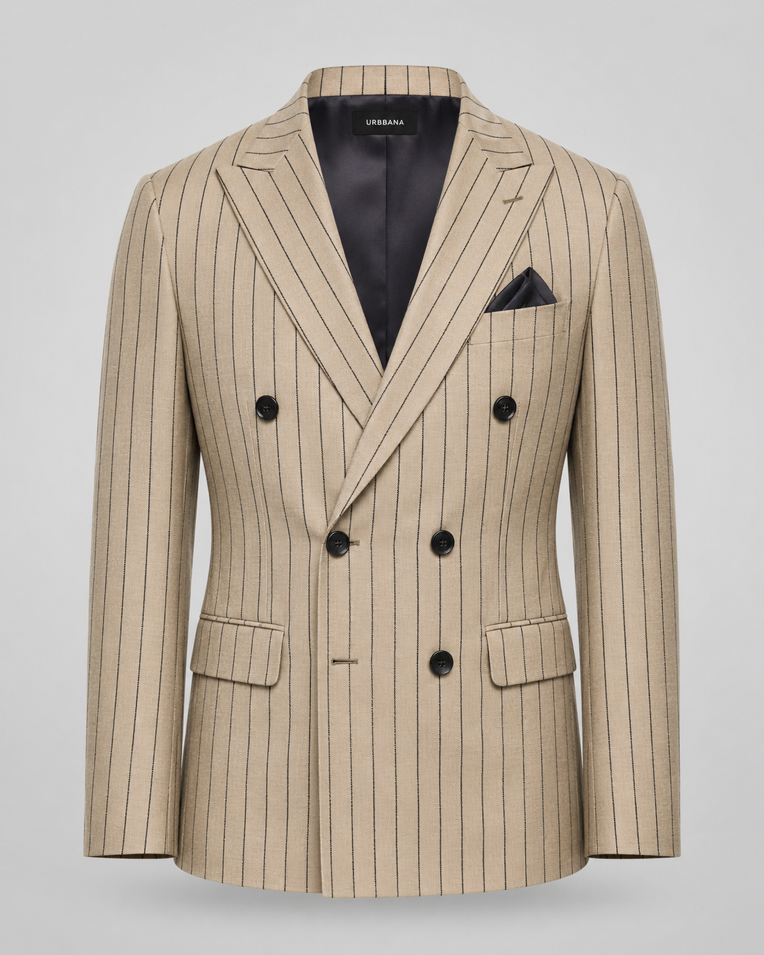The Bowen Pinstripe Blazer - Beige &amp; Brown HS