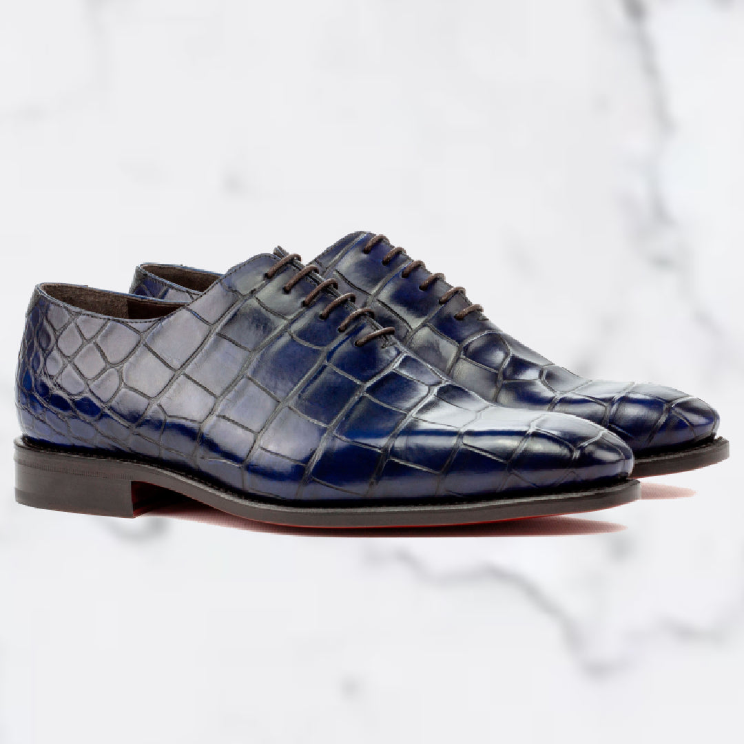 Alligator - Whole Cut - Navy - Made To Order by Urbbana - Luxurious Materials