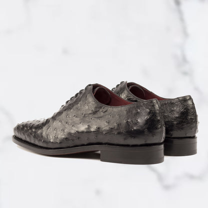 Ostrich - Wholecut Derby - Black - Crafted Footwear - Urbbana