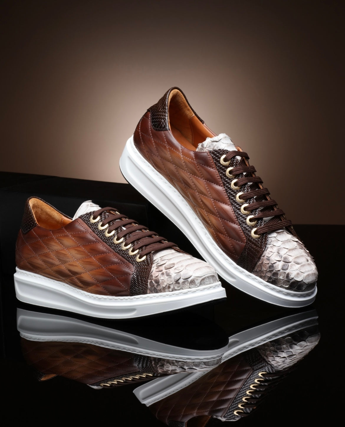 The Danilo Python Sneakers - Brown &amp; Grey