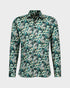 Stylish Green and Gold Shirt with Decorative Art Nouveau Elements