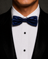 navy bowtie on tux
