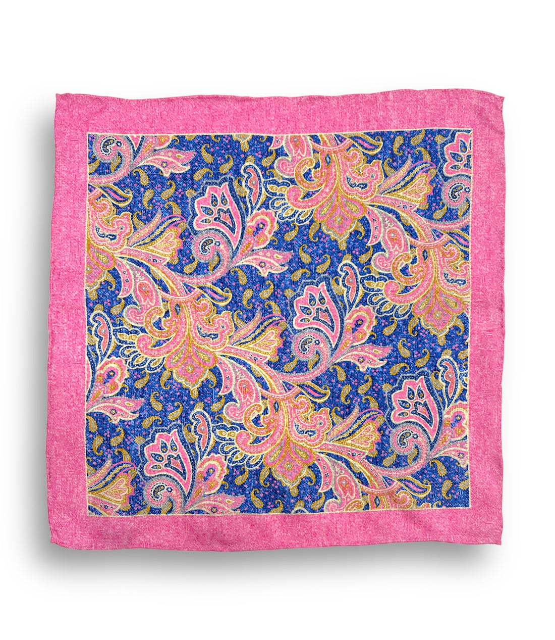 Pocket Square - Pink &amp; Blue, Pink Paisley