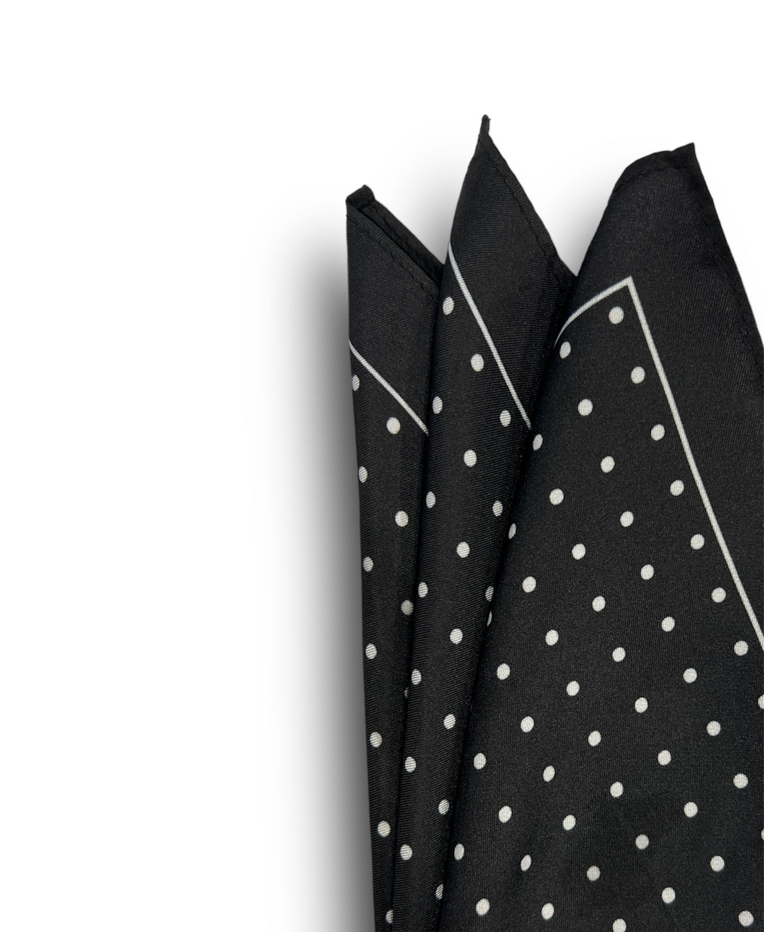 Pocket Square - Black & White Dot - URBBANA Pocket Square Collection