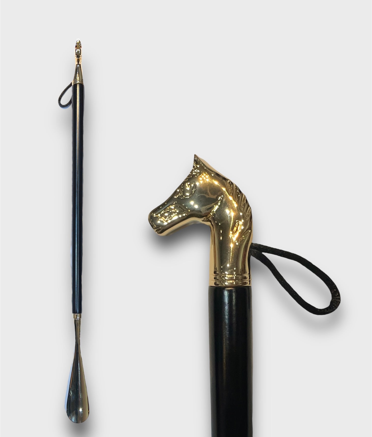 Horse Shoe Horn - Black &amp; Gold